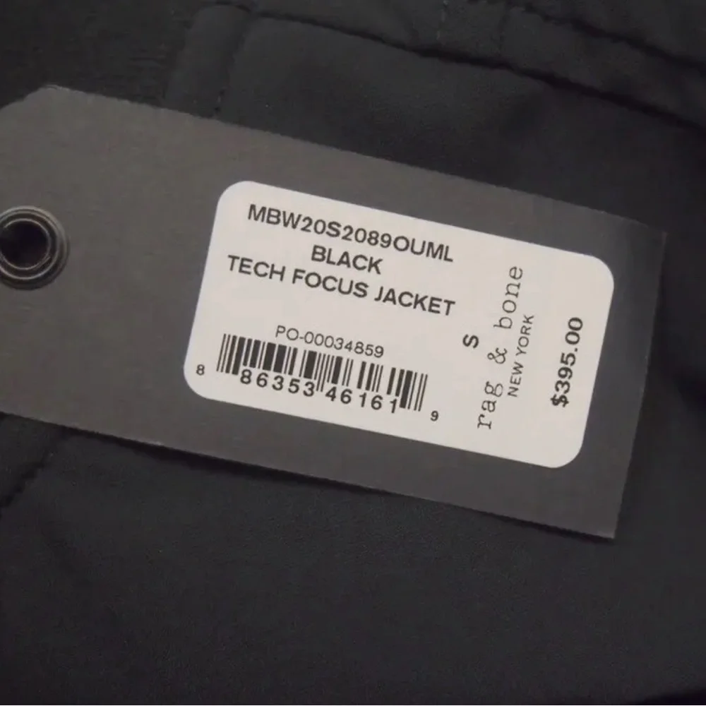 RAG  & BONE. Performance Fabric Tech Focus Black Snap Jacket Men M 42” Chest. - Picture 8 of 8